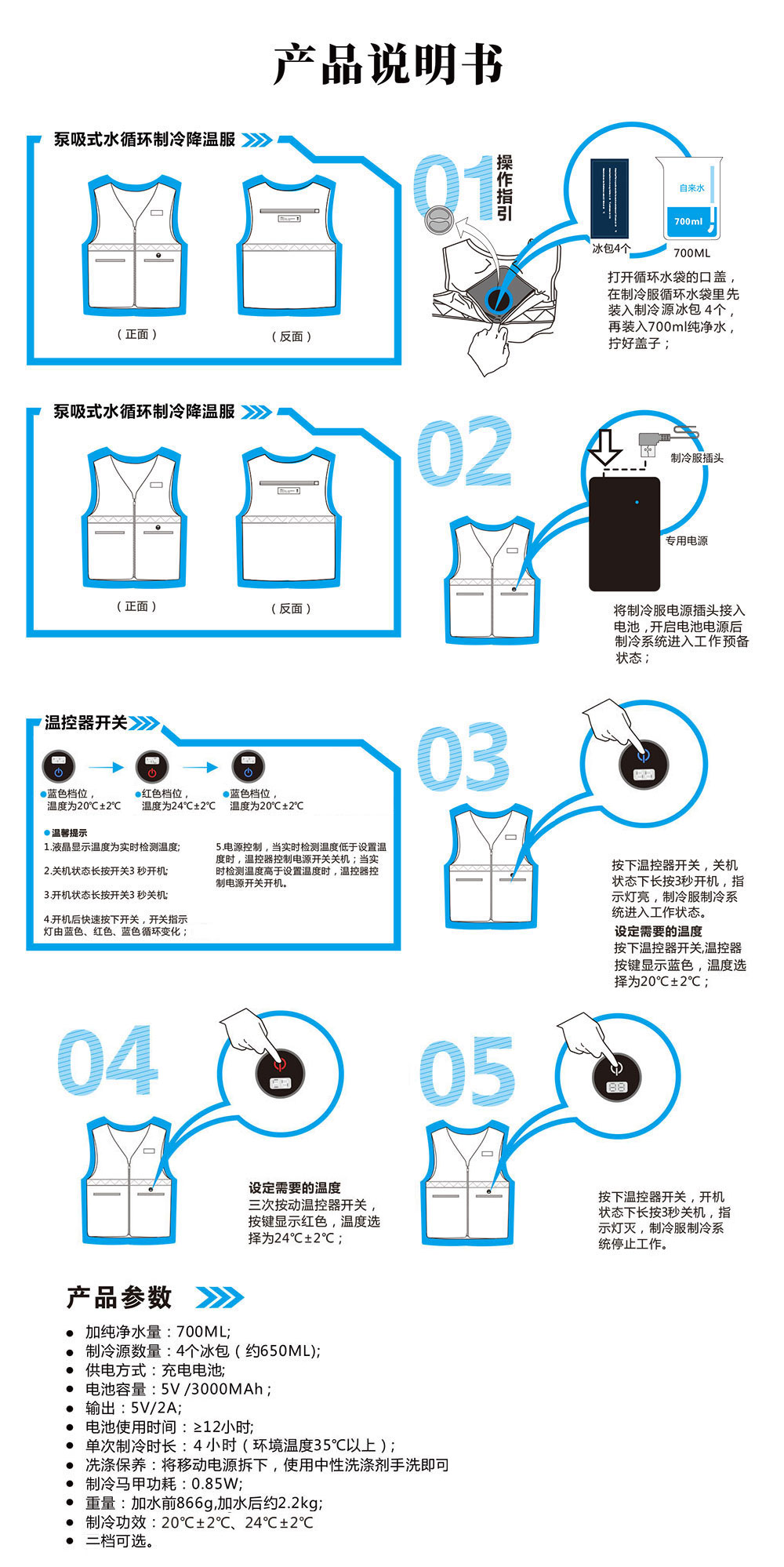 降溫馬甲使用說明